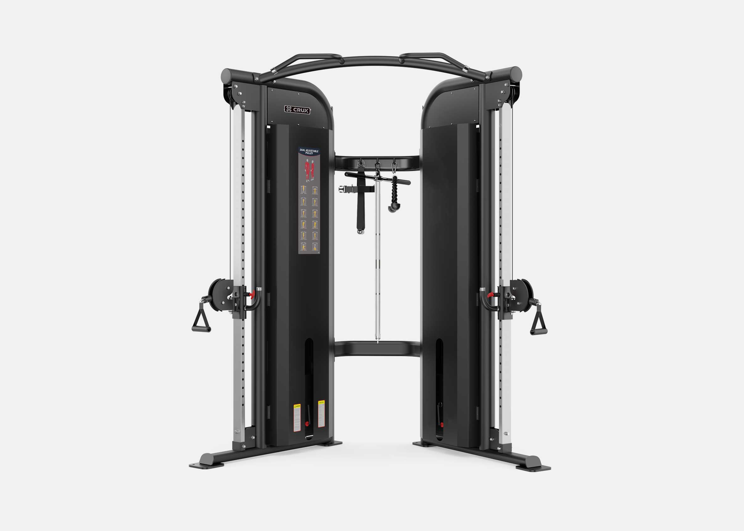 Dual adjustable top pulley machine